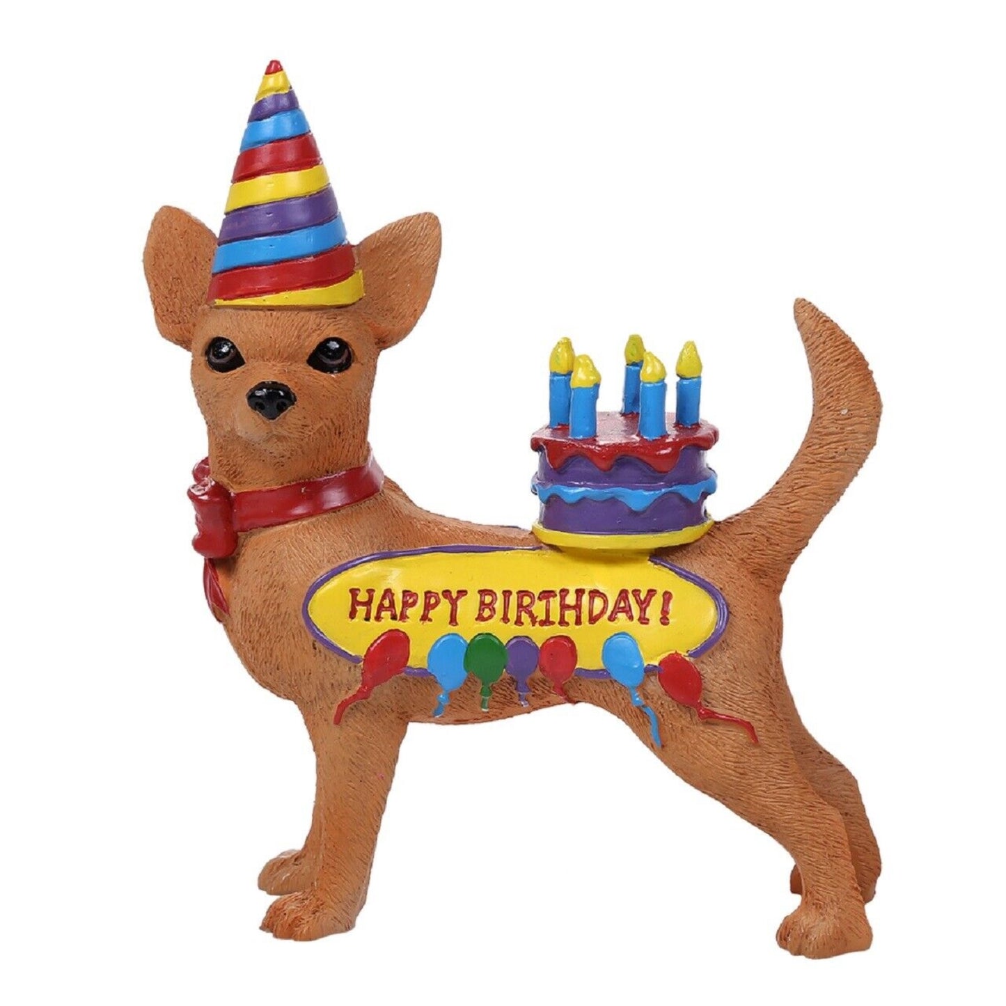 Adorable Birthday Chihuahua Collection Cute Chihuahua in Costume Dog Figurine 4.5 x 4.75 inch