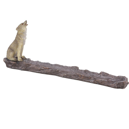 Howling Wolf Resin Incense Burner Holder Home Decoration 10.9 x 3.4 inch