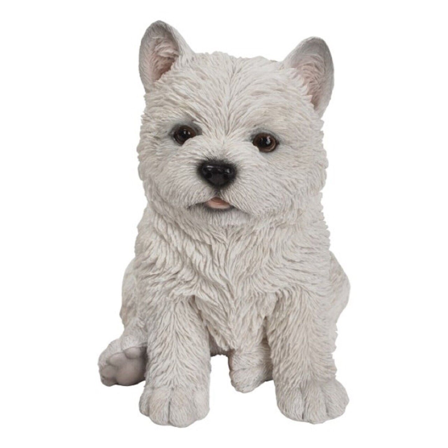 Realistic Look White West Highlands Westie Puppy Dog Home Decorative Resin Figurine