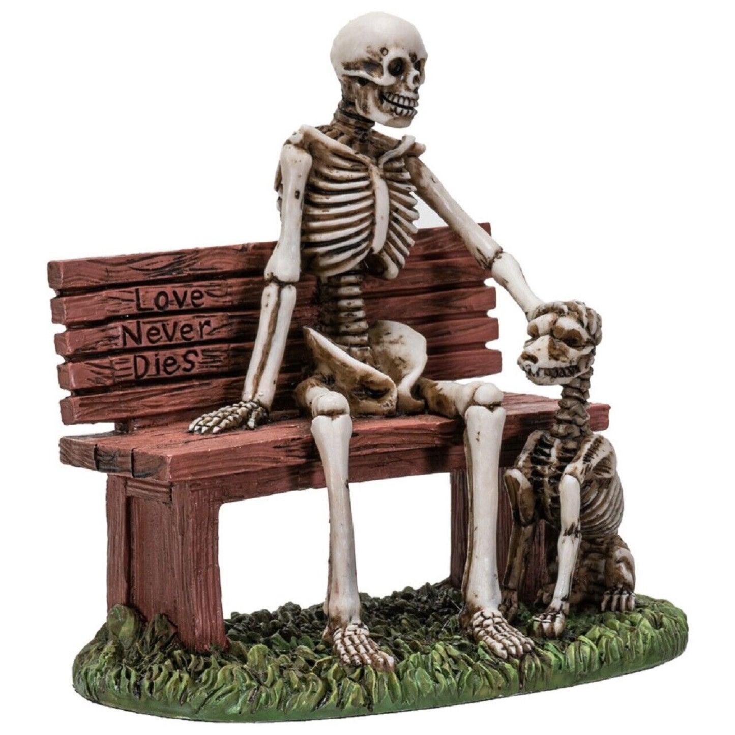 Old Man and A Dog Love Never Die Skeleton Resin Home Decor Figurine 5 inch