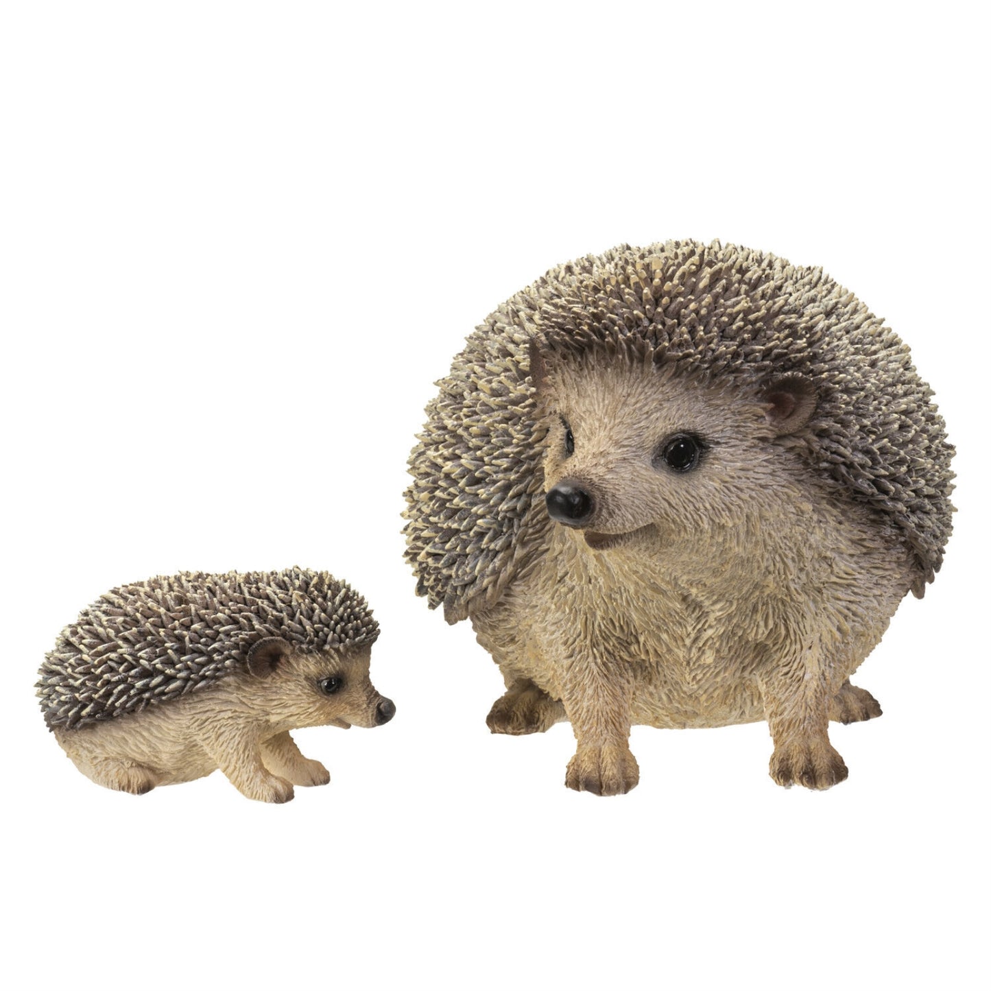Brown Mother and Baby Hedgehog Figurine 7 Inch Long