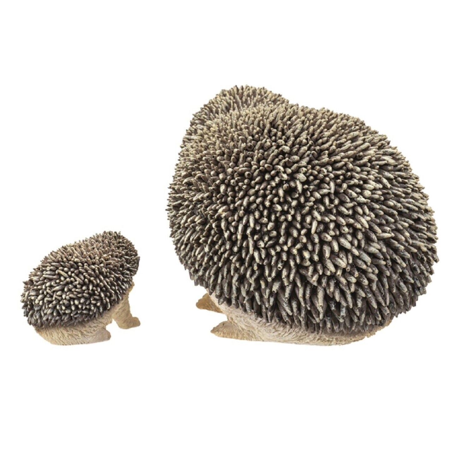 Brown Mother and Baby Hedgehog Figurine 7 Inch Long