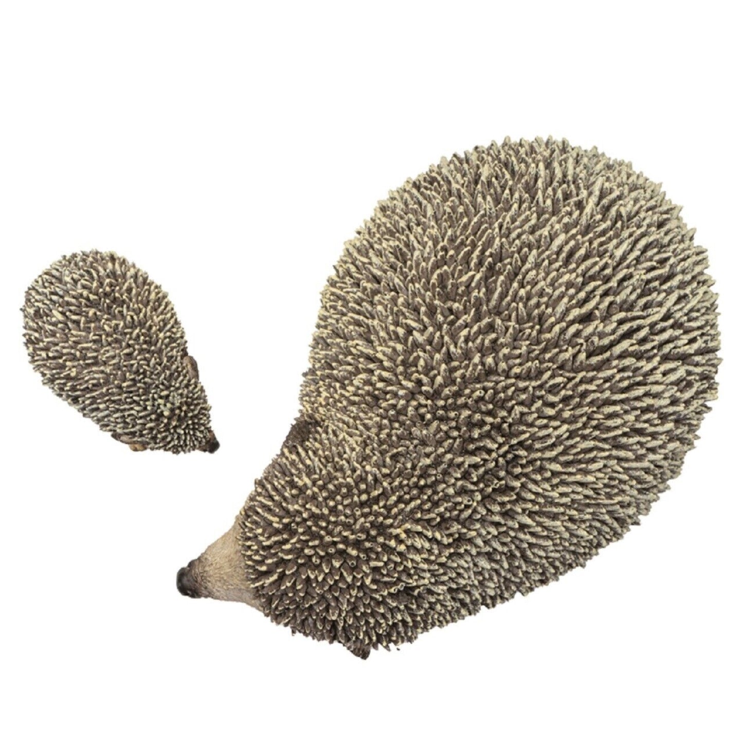 Brown Mother and Baby Hedgehog Figurine 7 Inch Long