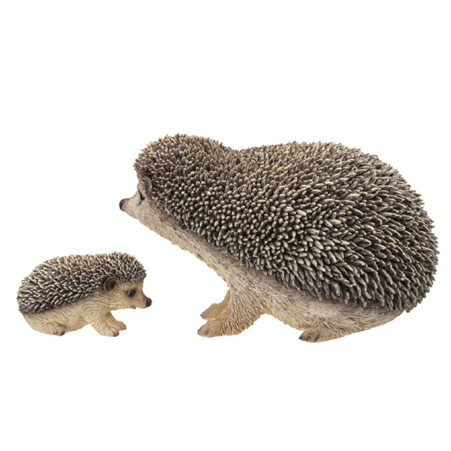 Brown Mother and Baby Hedgehog Figurine 7 Inch Long