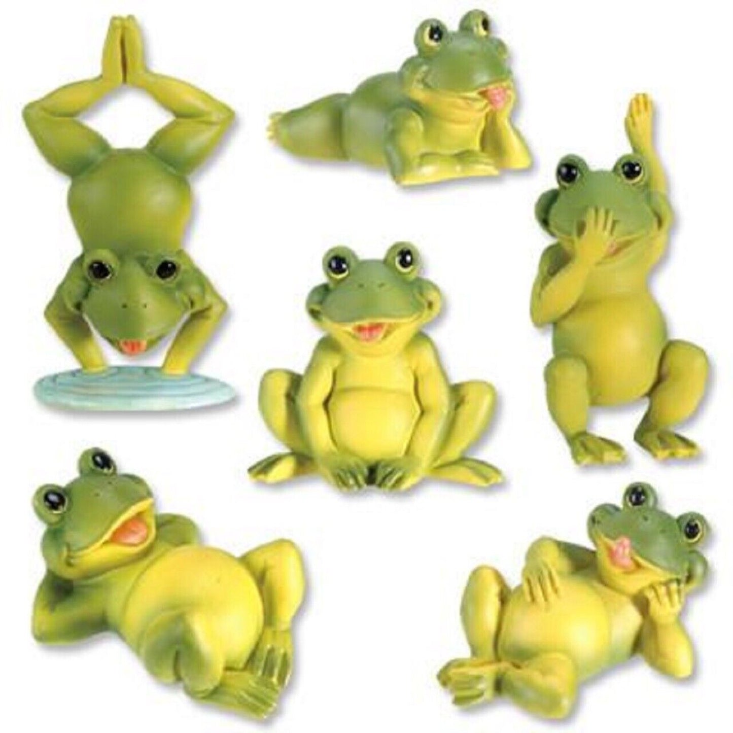 Green Frogs Collectible Figurines 6 Piece Set