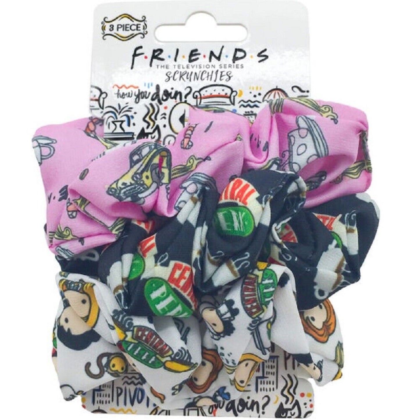 Spoontiques Friends Icons Hair Scrunchies Pack of 3