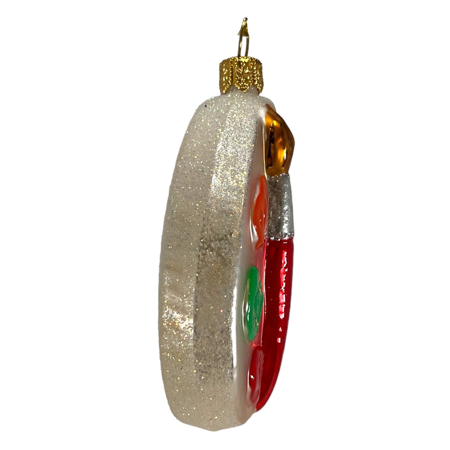 Pinnacle Peak Trading Painter's Paint Palette Polish Glass Christmas Tree Ornament Painting