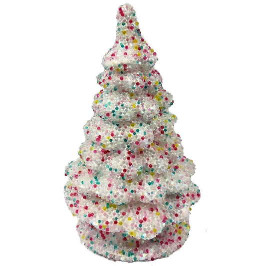 Pinnacle Peak Trading Ino Schaller Small Sugarbead Christmas Tree German Paper Mache Candy Container