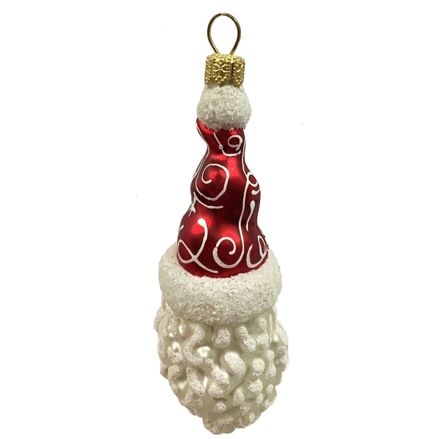 Pinnacle Peak Trading Santa Claus Face with Glasses Polish Glass Christmas Tree Ornament Decoration
