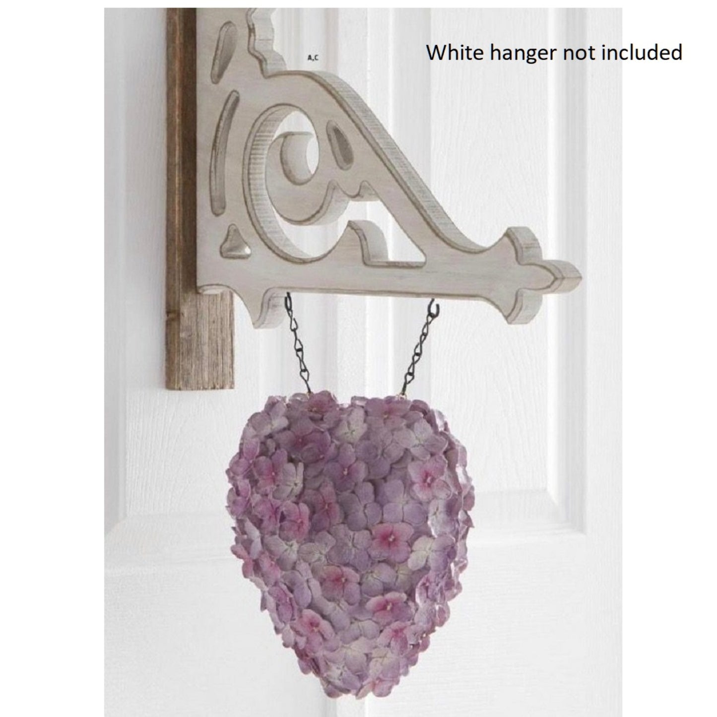 K&K Interiors Purple Hydrangea Flowers Resin Heart Arrow Replacement Sign 9.25 inch - Arrow Sold Separately