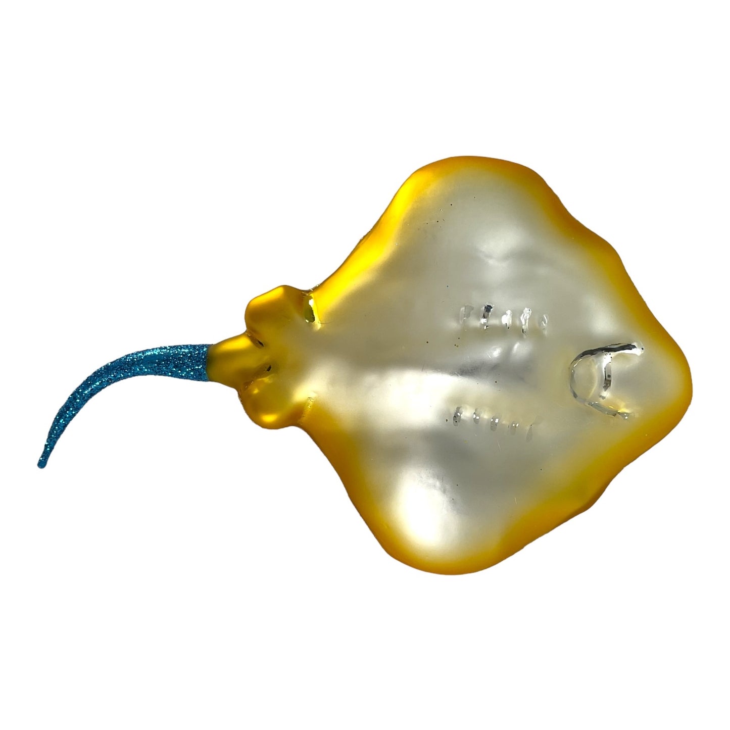 Pinnacle Peak Trading Yellow Spotted Stingray Polish Blown Glass Christmas Ornament Decoration Ray