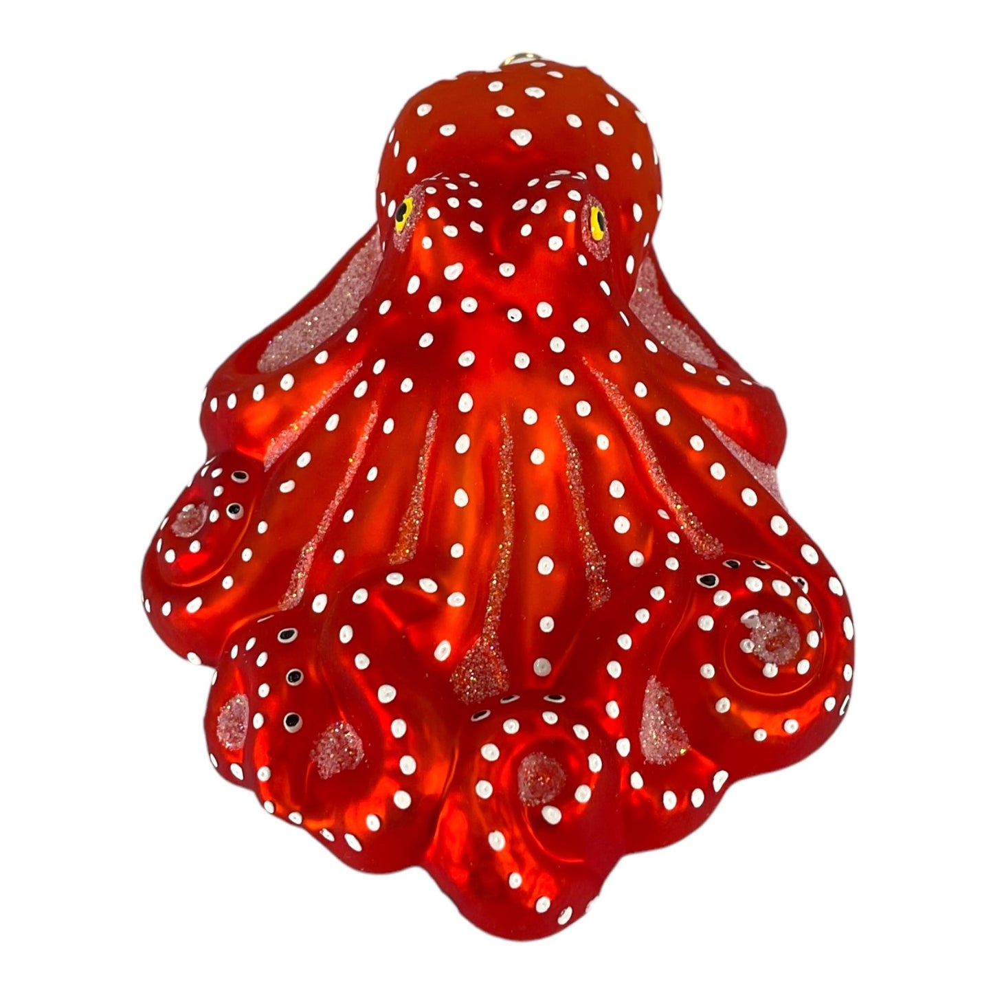 Pinnacle Peak Trading Red Octopus Polish Glass Christmas Ornament 4.25 Inch