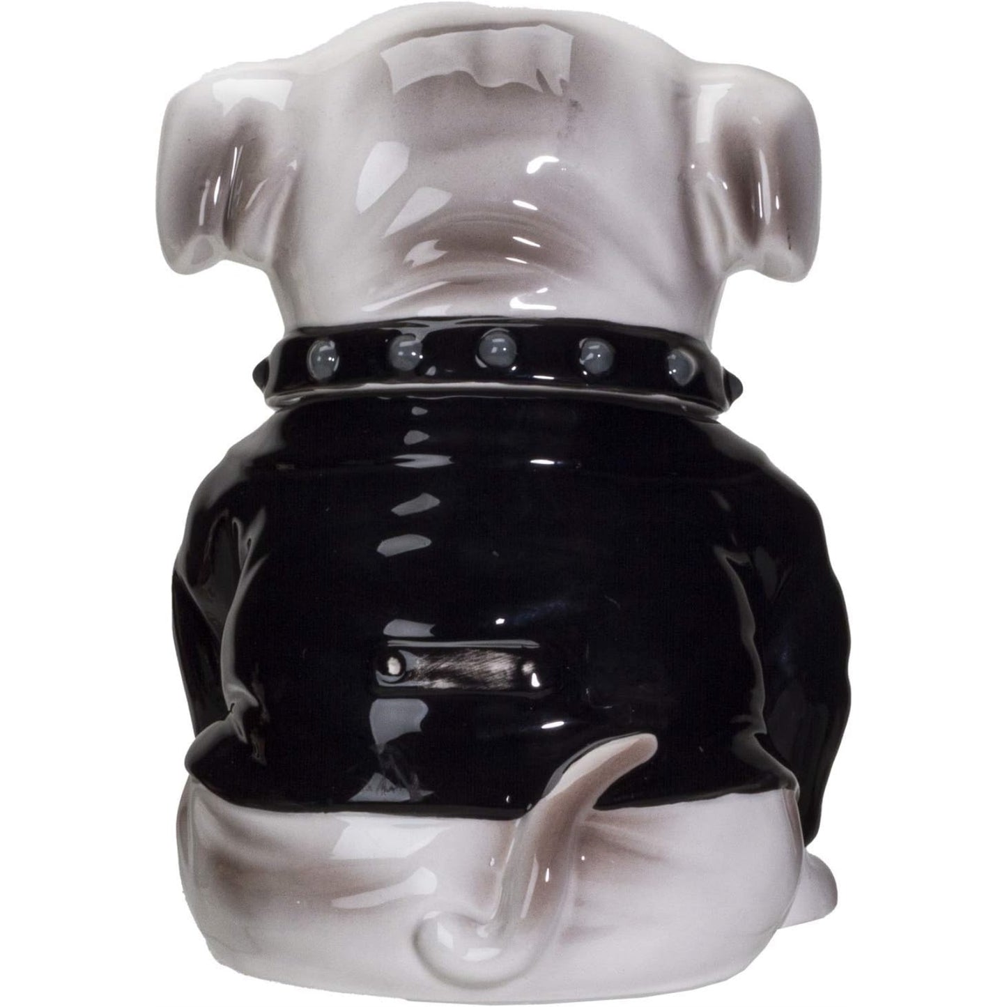 Punk Rocker Bulldog Styling in a Leather Jacket with Collar Ceramic Cookie Jar