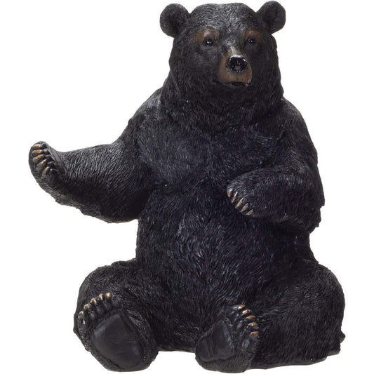 Black Bear Wine Holder Resin Kitchen Decoration 6.25 x 7.5 inch