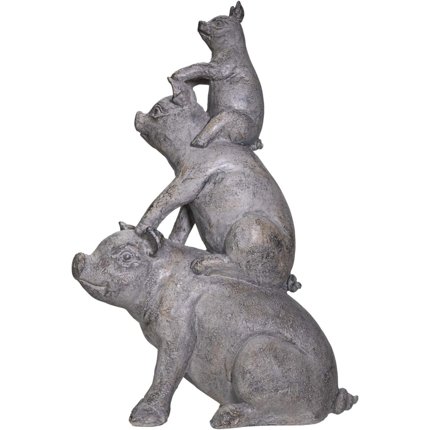 Stacked Pig Farm Animals Resin Statue Figurine 14.25 inch