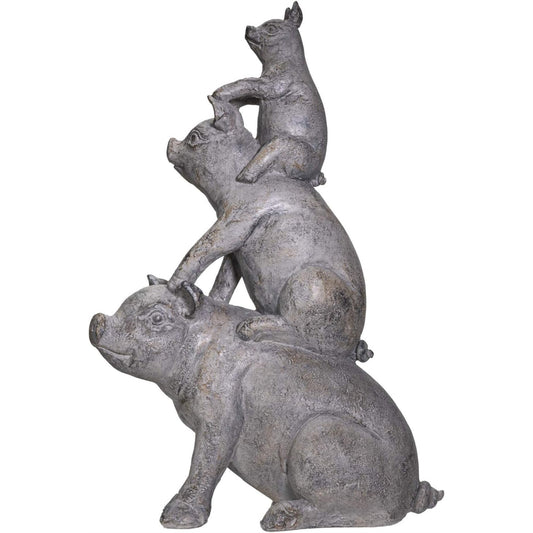 Stacked Pig Farm Animals Resin Statue Figurine 14.25 inch