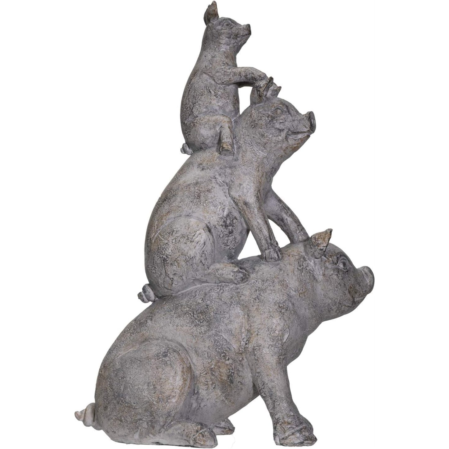 Stacked Pig Farm Animals Resin Statue Figurine 14.25 inch