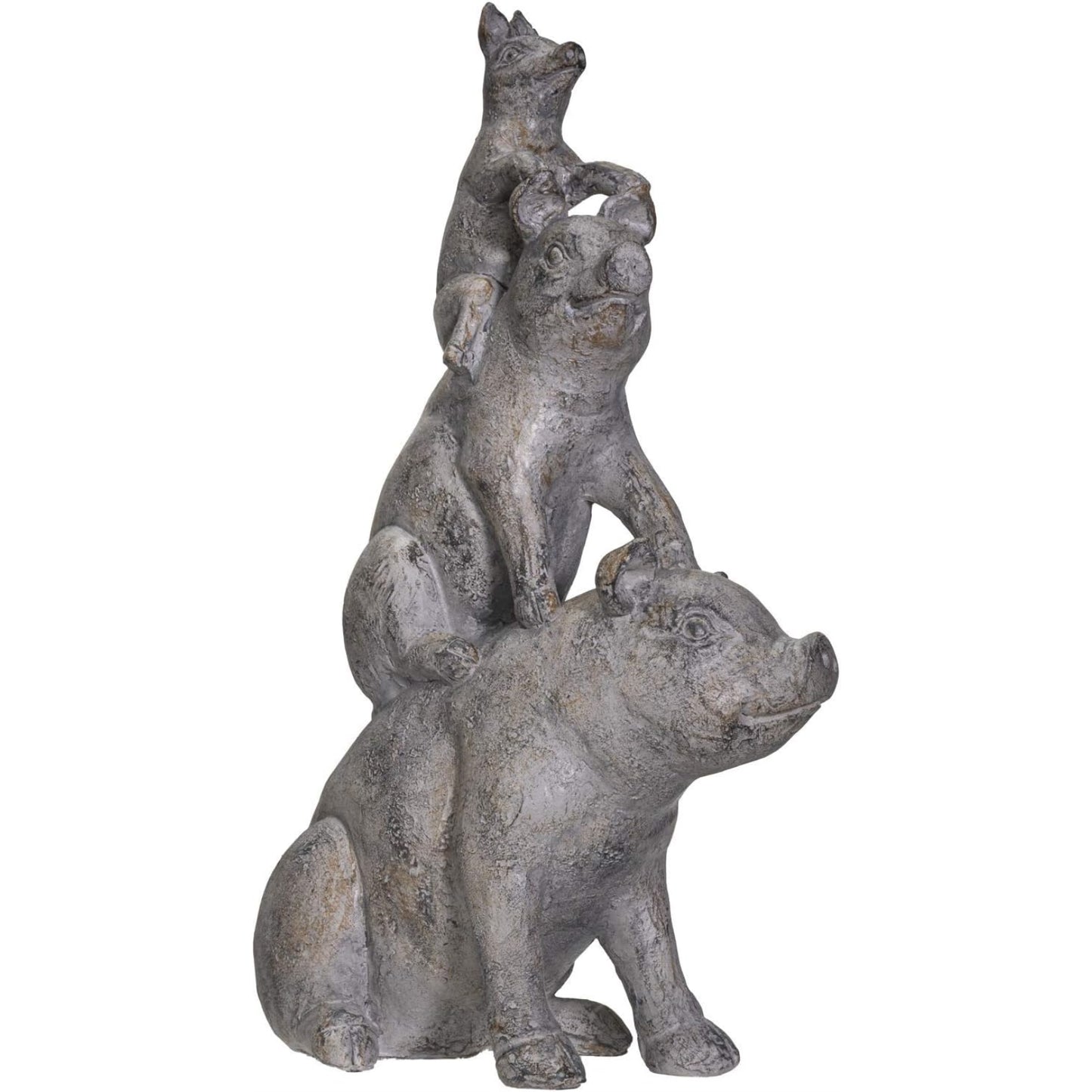 Stacked Pig Farm Animals Resin Statue Figurine 14.25 inch