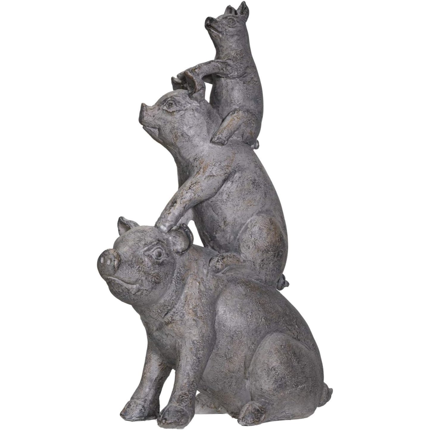 Stacked Pig Farm Animals Resin Statue Figurine 14.25 inch