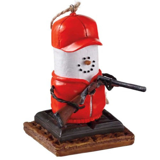 Ganz S'mores Snowman Hunter Resin Christmas Ornament 3 inch