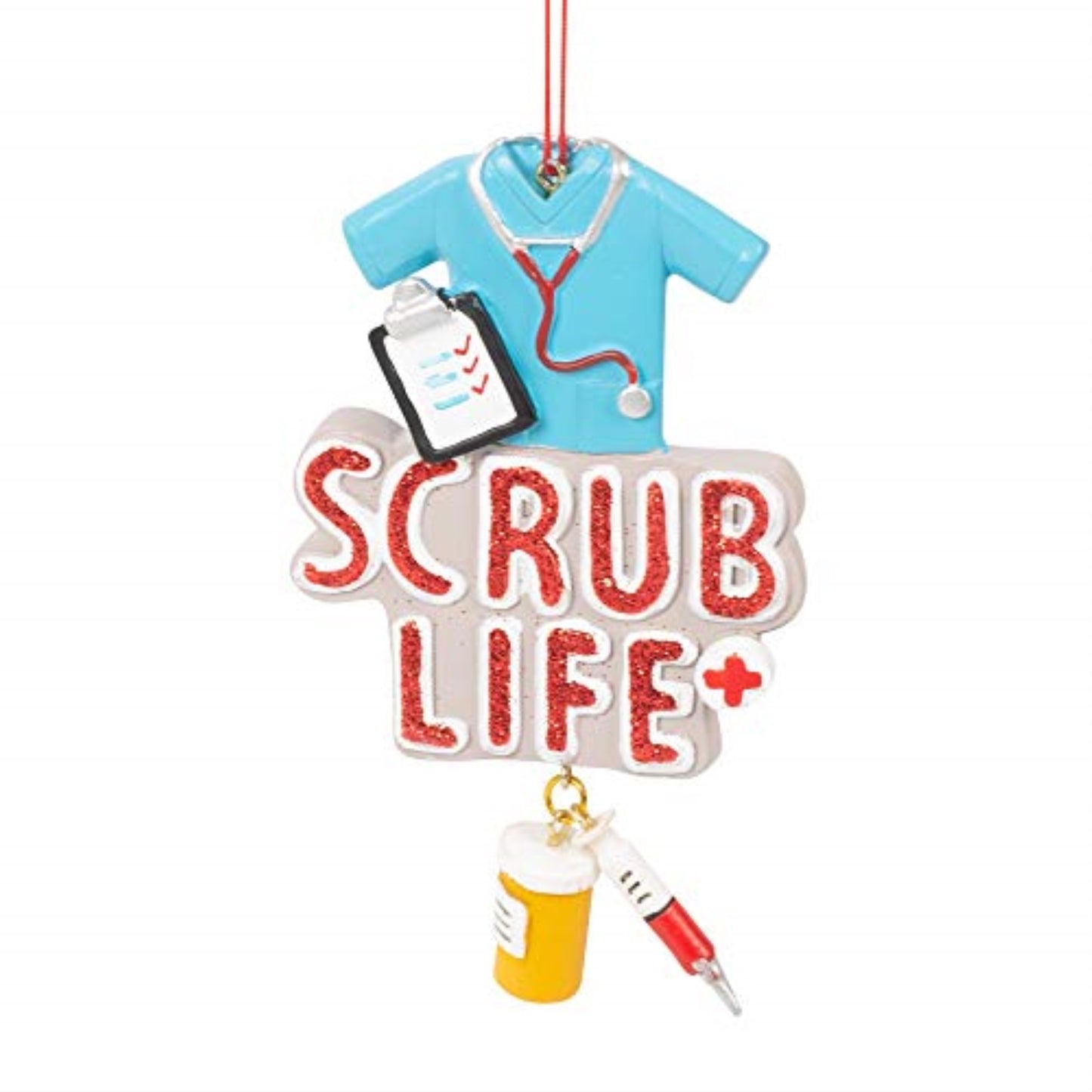 Scrub Life Medical Nurse Resin Christmas Tree Ornament 4.5 inch