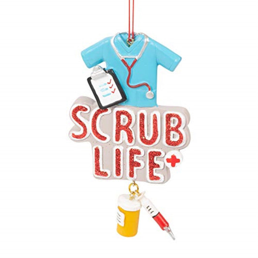 Scrub Life Medical Nurse Resin Christmas Tree Ornament 4.5 inch