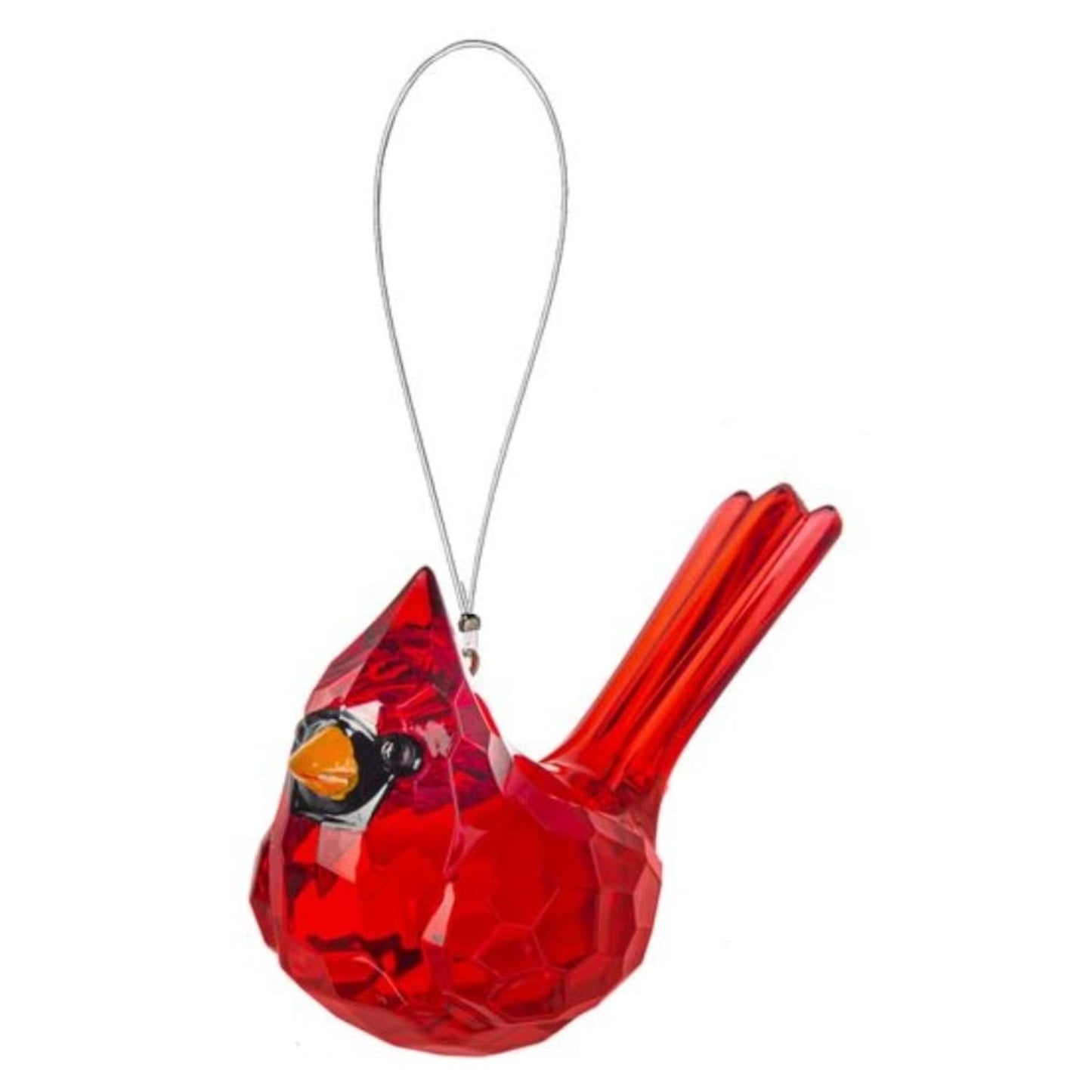 Red Elegant Cardinal Acrylic Christmas Tree Ornament