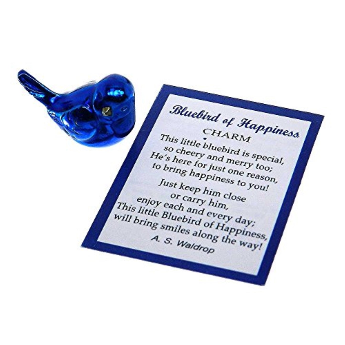 Bluebird of Happiness Tiny Bluebird Pocket Charm with Story Card Miniature 1 inch