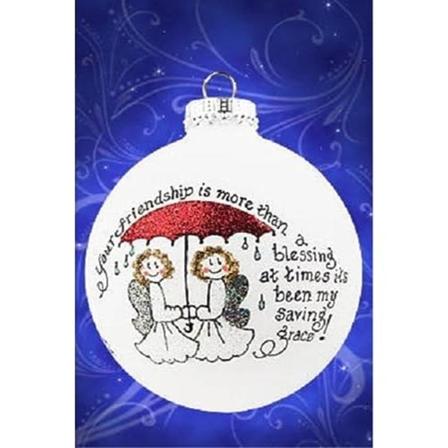 Your Friendship is More Than a Blessing Made in the USA Glass Christmas Ornament