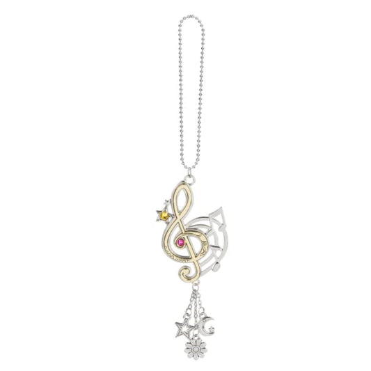Ganz Musical Treble Clef Car Charm 2 Inches Silver and Gold