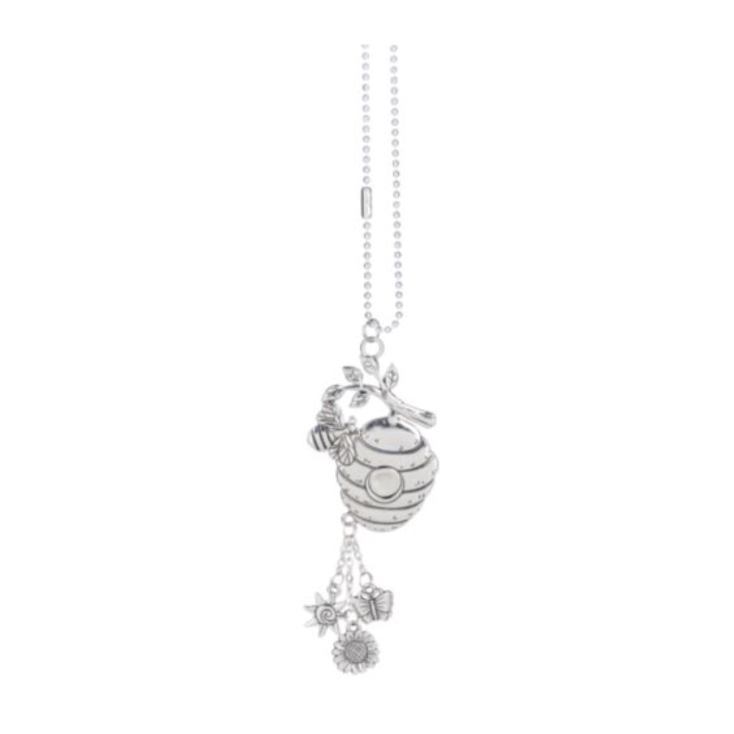 Ganz Silver Bee with Beehive Car Charm 7.5 Inch with Silver Chain