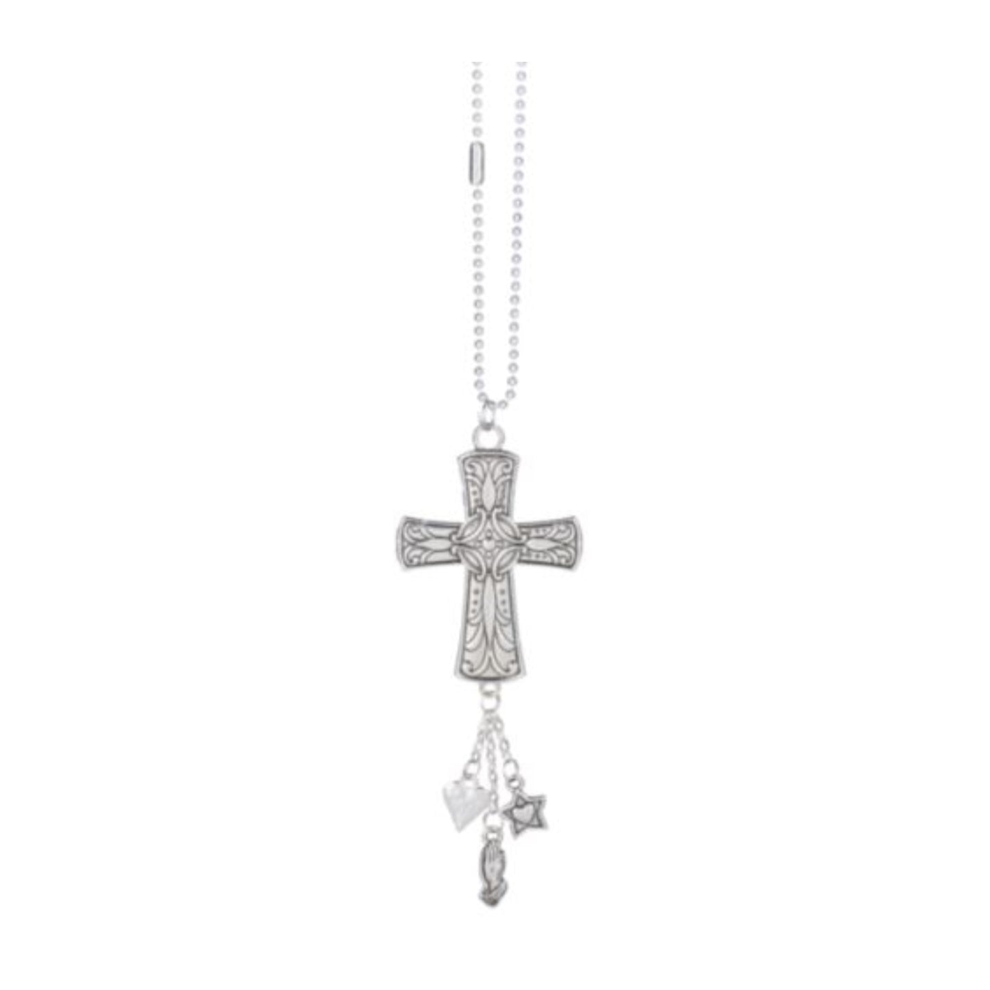 Ganz Silver Cross Car Charm 7.5 inch with Silver Chain