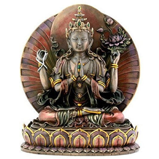 Large Avalokiteshvara Tibetian Buddhism Statue 10 inches Tall
