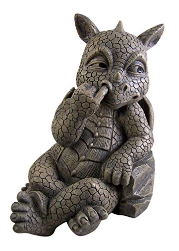 Nose Picker Dragon Outdoor Garden Statue Decoration 6.25 x 9 inch