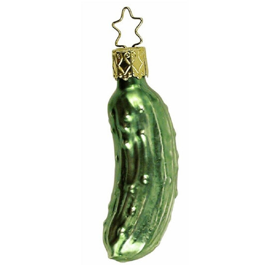 Inge Glas Heirlooms Medium Pickle Gurken Legend German Glass Christmas Ornament FREE BOX