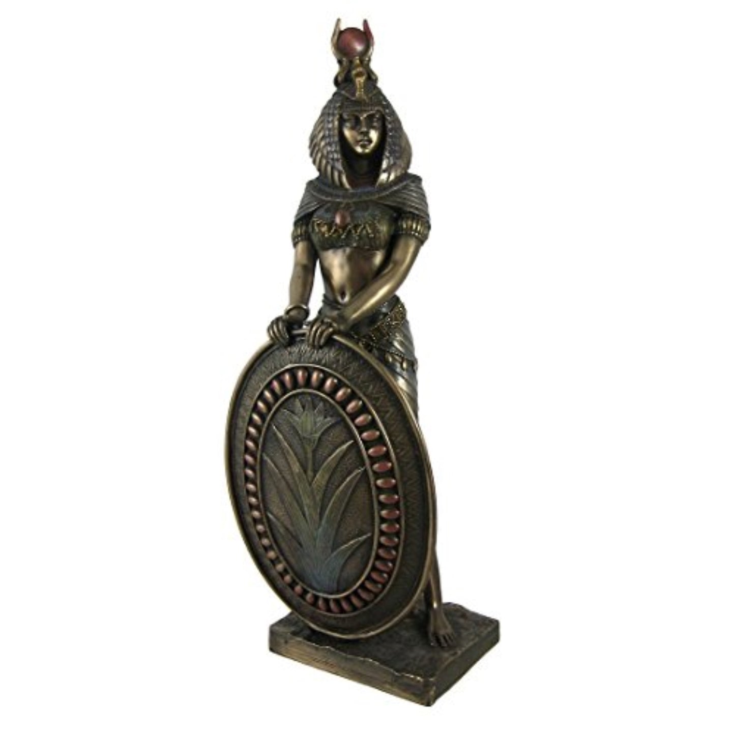 Standing Isis Statue Egyptian Goddess Bronze Finish Egypt Resin Figurine 11 inch