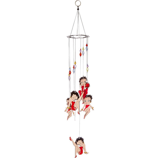 Spoontiques Betty Boop in Red Dress Metal Wind Chime Outdoor Garden Décor Backyard and Patio Decoration 17 inch