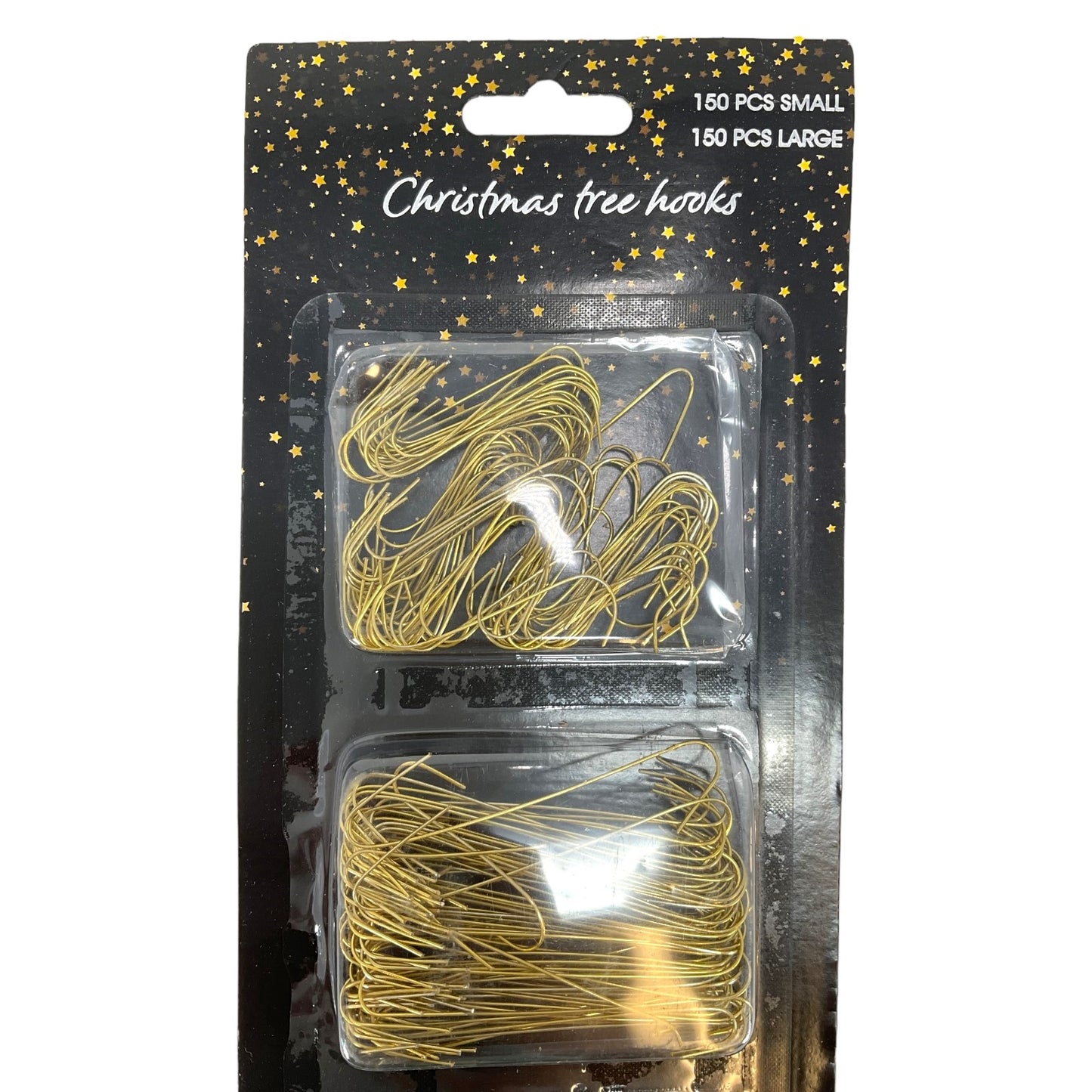 300 Small and Large Gold Metal Christmas Tree Ornament Hooks for Decorations
