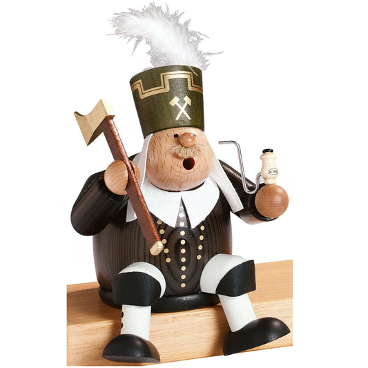 KWO Sitting Bergmann Miner German Wood Incense Smoker 7.1 Inch Made in Germany