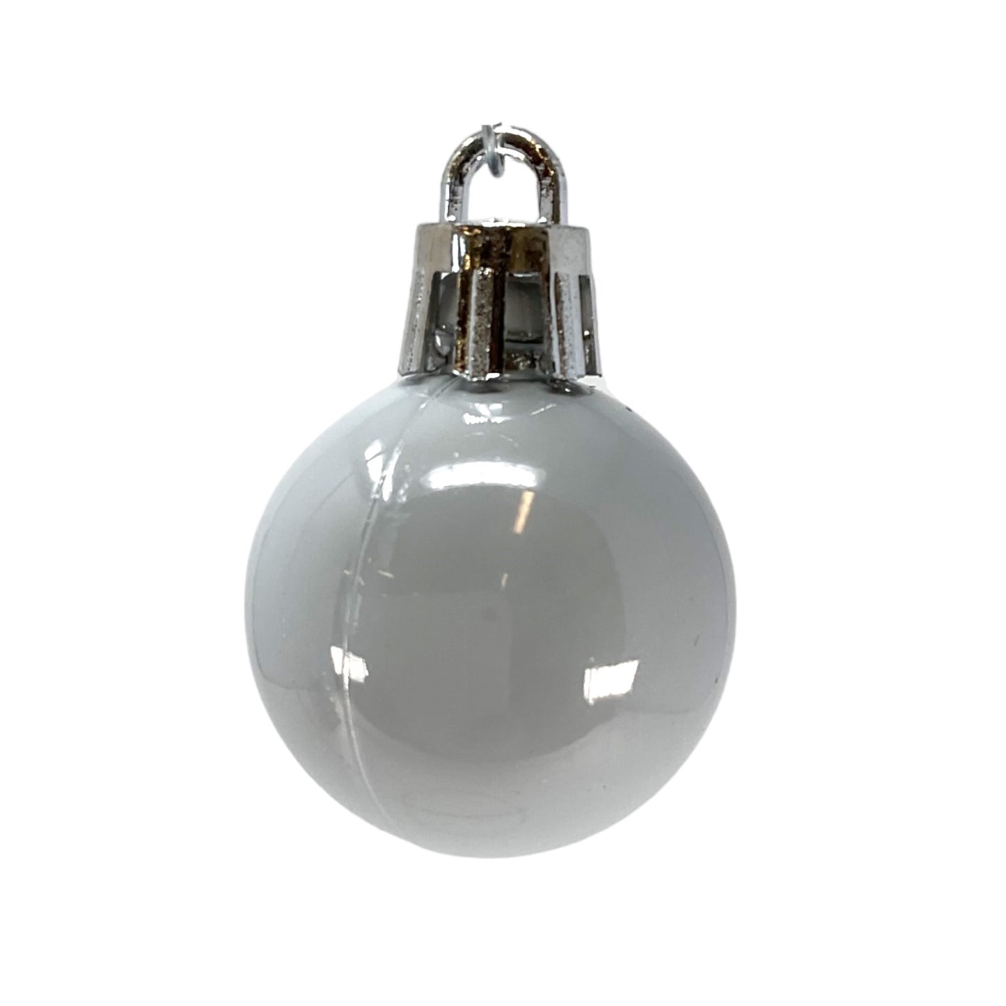 1 Inch Small Pink and White Shatterproof Plastic Christmas Ball Ornaments 24 Piece Set