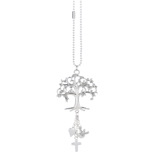 Ganz Silver Tree of Life Zinc Metal Car Charm with Silver Chain
