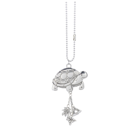 Ganz Silver Turtle Zinc Metal Car Charm with Silver Chain
