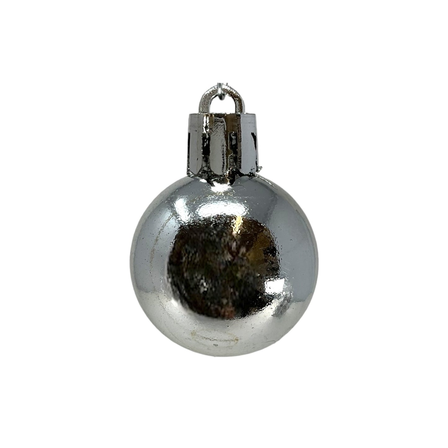 1 Inch Shiny Matte and Glitter Silver Plastic Christmas Ball Ornaments 24 Piece Set