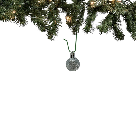 1 Inch Shiny Matte and Glitter Silver Plastic Christmas Ball Ornaments 24 Piece Set