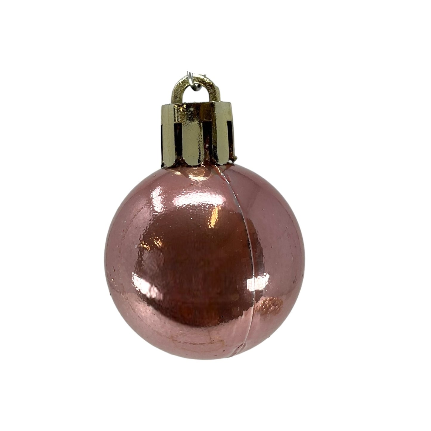 1 Inch Shiny Matte and Glitter Gold and Pink Christmas Ball Ornaments 24 Piece Set