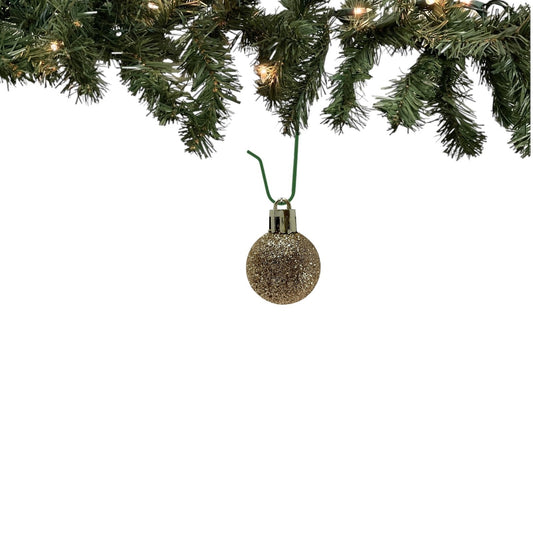 1 Inch Shiny Matte and Glitter Gold and Pink Christmas Ball Ornaments 24 Piece Set