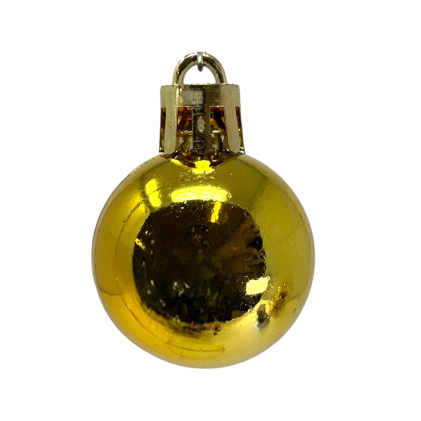 1 Inch Shiny Matte and Glitter Gold Plastic Christmas Ball Ornaments 24 Piece Set