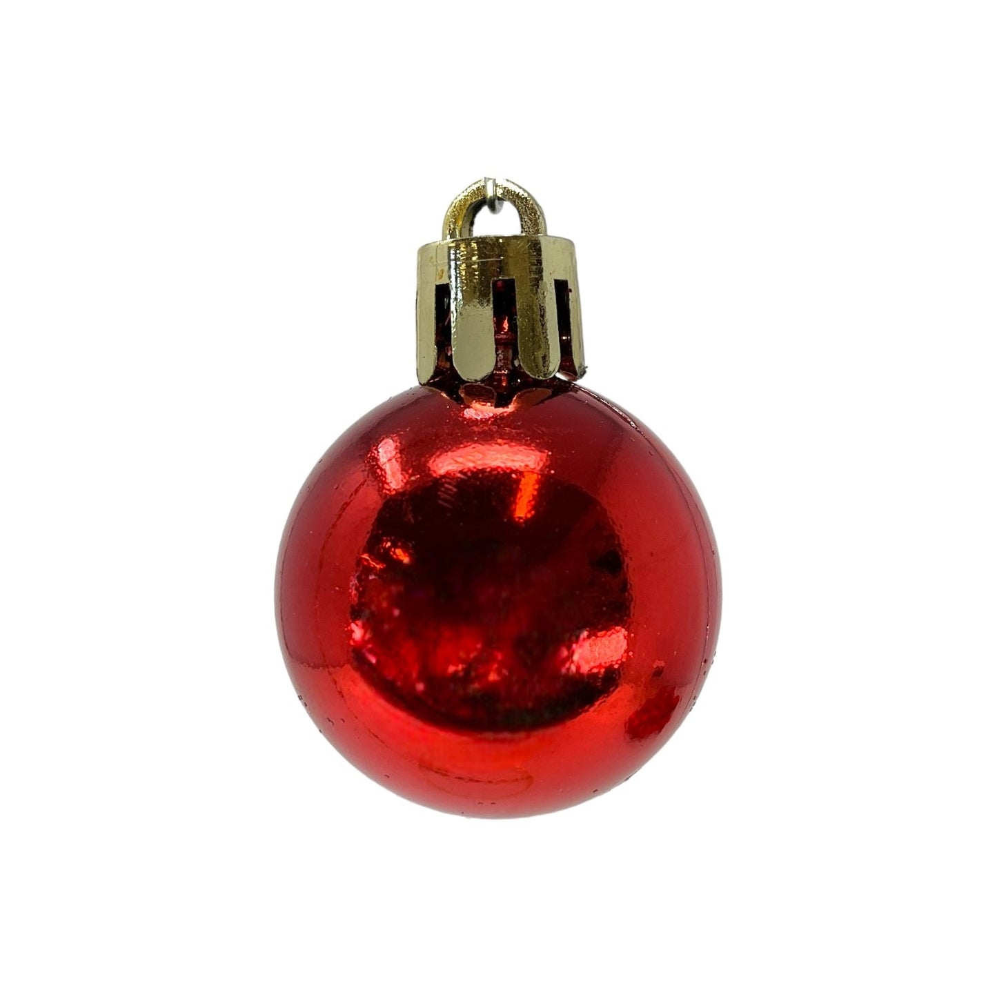 1 Inch Shiny Matte and Glitter Red Plastic Christmas Ball Ornaments 24 Piece Set