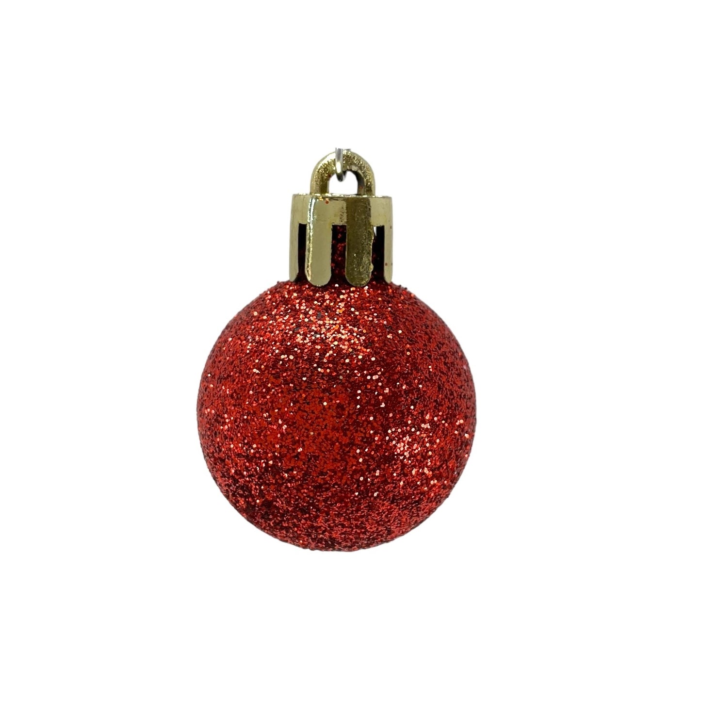 1 Inch Shiny Matte and Glitter Red Plastic Christmas Ball Ornaments 24 Piece Set