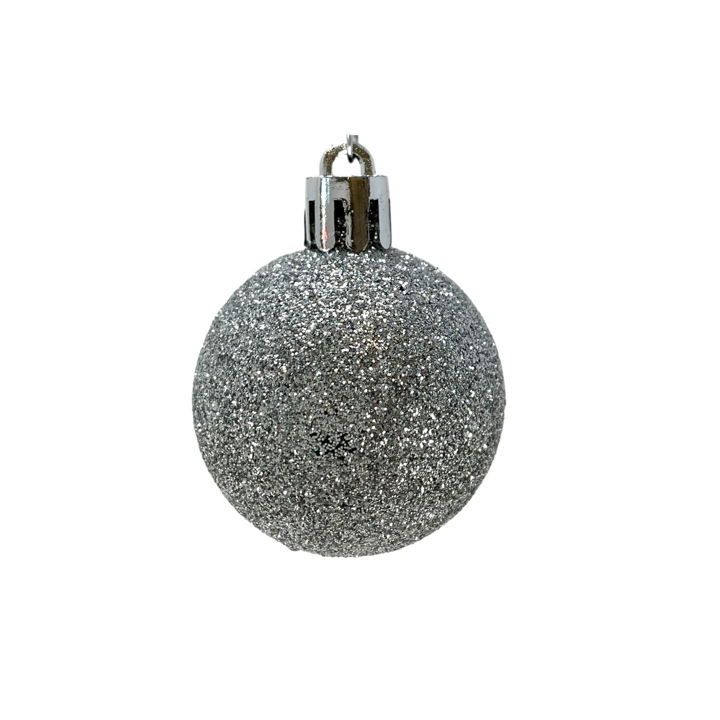 1.5 Inch Shiny Matte and Glitter Silver Christmas Ball Ornaments 20 Piece Set